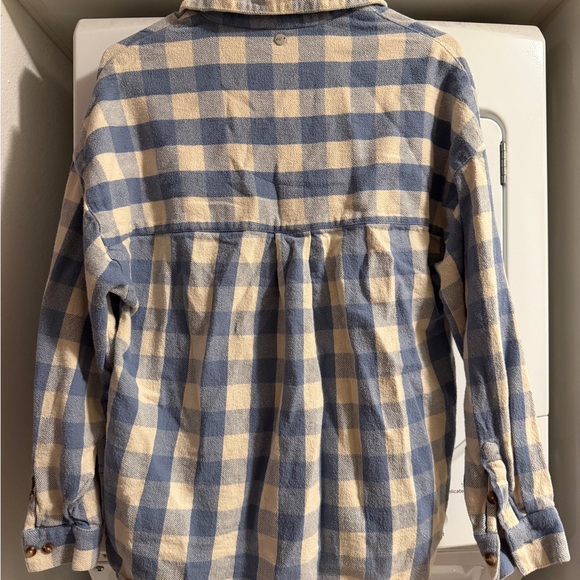 Roxy Blue and Cream Plaid Button-Up Shirt - Picture 2 of 4